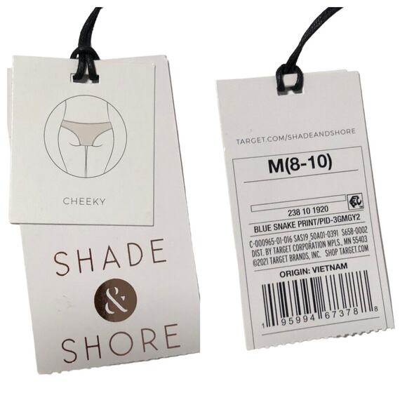 NEW Shade & Shore Snake Skin Print Bikini Set Triangle Top Cheeky Bottom Size M - Picture 11 of 12